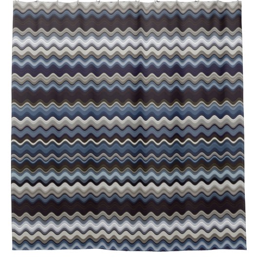 Multicolored Wavy Pattern Douchegordijn (Voorkant)
