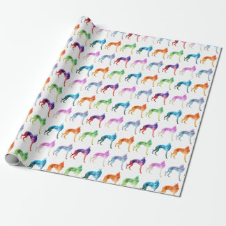 Multicolored whippet Waves Popart Cadeaupapier