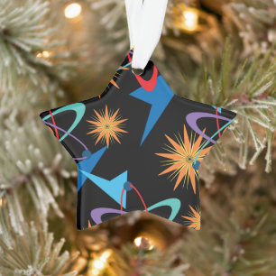 Multicolorf patroon voor ruimtevaarttijdperk ornament