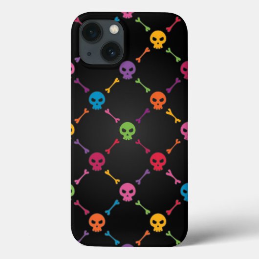 Multicolorpatroon met schedels Case-Mate iPhone case (Achterkant)