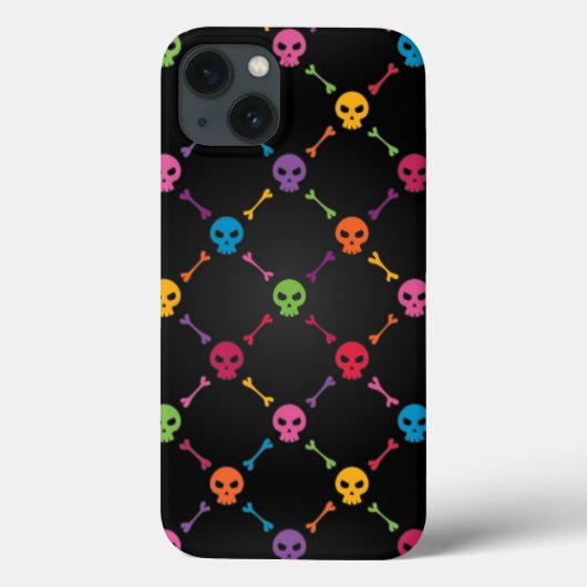 Multicolorpatroon met schedels Case-Mate iPhone case (Achterkant)