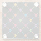 Multicolorpatroon met schedels glazen onderzetter (Achterkant)