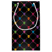 Multicolorpatroon met schedels klein cadeauzakje (Achterkant)