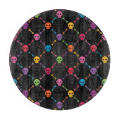 Multicolorpatroon met schedels snijplank (Voorkant)