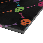 Multicolorpatroon met schedels snijplank (Hoek)