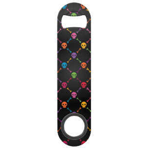 Multicolorpatroon met schedels speed flessenopener