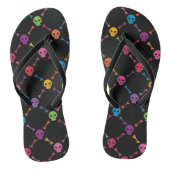 Multicolorpatroon met schedels teenslippers (Voetbed)