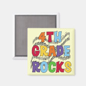 Multicolour 4e Grade Rocks Tshirts en geschenken Magneet (Voorkant / Achterkant)
