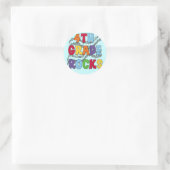 Multicolour 4e Grade Rocks Tshirts en geschenken Ronde Sticker (Tas)