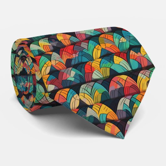 Multicolour abstract ontwerppatroon stropdas (Opgerold)