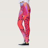 Multicolour abstracte bloemcollage kunst leggings (Links)