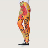 Multicolour abstracte bloemcollage kunst leggings (Links)