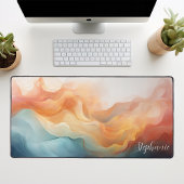 Multicolour Abstracte Liquid Waves Gepersonaliseer Bureaumat