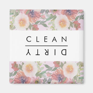 Multicolour Boho Bloemen Schoon/Vuil Magneet