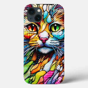 Multicolour Cat 708 Patronen iPhone 13 Hoesje