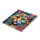 Multicolour Cat 708 Patronen Tegeltje (Zijkant)