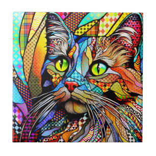 Multicolour Cat 711 patronen Tegeltje