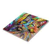 Multicolour Cat 711 patronen Tegeltje (Zijkant)