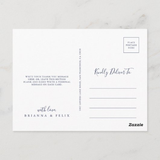 Multicolour Elegant Bloemen Dank u Briefkaart (Achterkant)