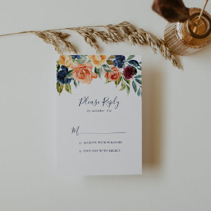 Multicolour Elegant Bloemen RSVP Kaartje