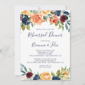 Multicolour Elegant Bloemenrepetitie Diner Kaart (Voorkant)