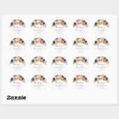 Multicolour Elegante Bloemen Dank u Trouwgunst Ronde Sticker (Vel)