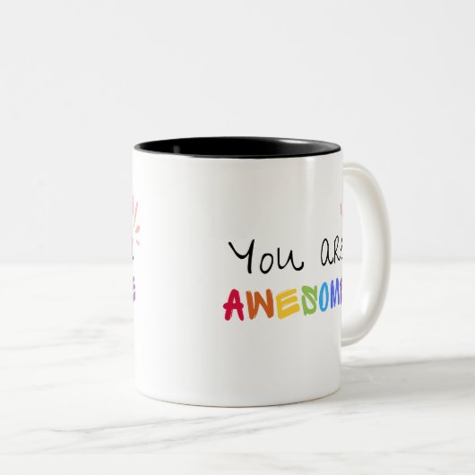 Multicolour Levendige Positieve Woorden Mok (Voorkant rechts)