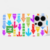 Multicolour Modern Geometrisch Pijlpatroon Monogra Case-Mate iPhone Case (Achterkant (horizontaal))