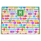 Multicolour Modern Geometrisch Pijlpatroon Monogra Groot Cadeauzakje (Voorkant)