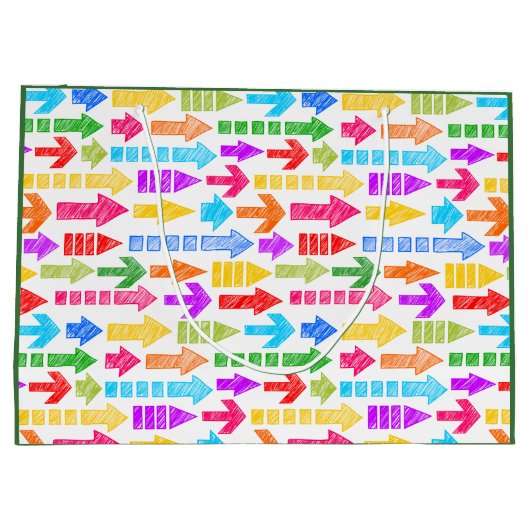 Multicolour Modern Geometrisch Pijlpatroon Monogra Groot Cadeauzakje (Achterkant)