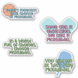 Multicolour Pickleball Speler Kleurrijke Sticker P