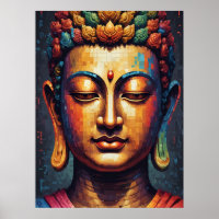 Multicolour Pixel Moderne Kunst Boeddha