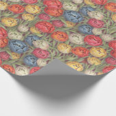 Multicolour potlood getekende tulpen cadeaupapier (Hoek)