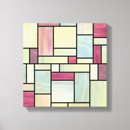 Multicolour Waterverf Glas in lood (12x12) Canvas (Voorkant)