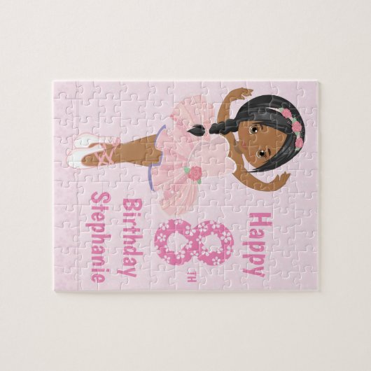Multicultural Ballerina Happy Birthday Legpuzzel (Horizontaal)