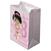 Multicultural Birthday Ballerina Medium Gift Bag Medium Cadeauzakje (Voorkant Gekanteld)