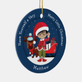 Multicultural Boy Elf Keramisch Ornament (Rechts)