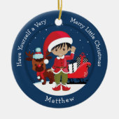Multicultural Boy Elf Keramisch Ornament (Voorkant)
