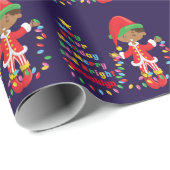 Multicultural Boy Elf personaliseren Cadeaupapier (Rol Hoek)