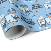 Multicultural Boy Hockey Birthday Specialized Cadeaupapier (Rol Hoek)