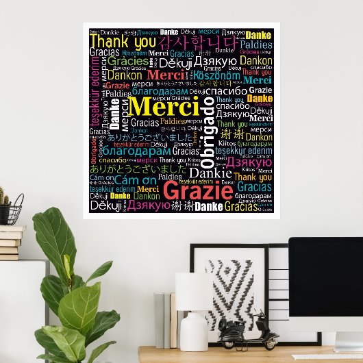 Multicultural Dank U Poster (Thuiskantoor)