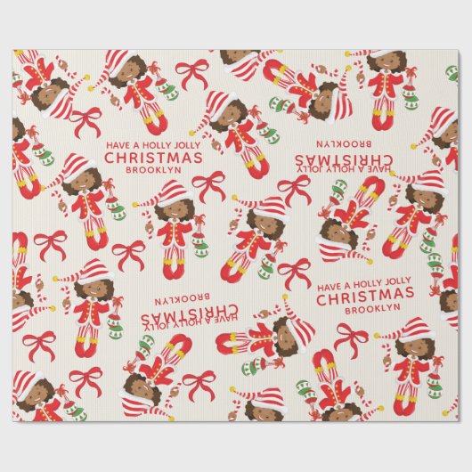 Multicultural Elf personaliseren Cadeaupapier (Vlak)