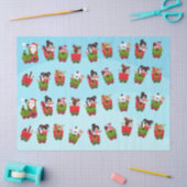 Multicultural Girl Riding Kersttrein Tissuepapier (Craft)