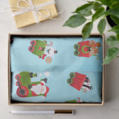 Multicultural Girl Riding Kersttrein Tissuepapier (Geschenk)