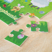 Multicultural Girl with Easter Bunny Puzzle Puzzle (Côté)