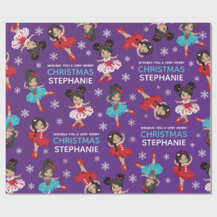 Multicultural Kerstmis Ballerina Cadeaupapier