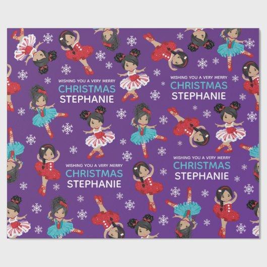 Multicultural Kerstmis Ballerina Cadeaupapier (Vlak)