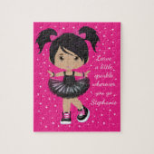 Multicultural Sparkle Girl Personalized Legpuzzel (Verticaal)