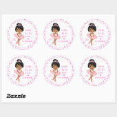 Multicultural Tu Tu Cute Ballerina Ronde Sticker (Vel)