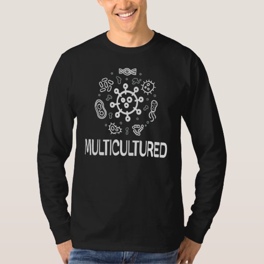 Multicultured Microbiology Laboratoriumtechnicus E T-shirt (Voorkant)